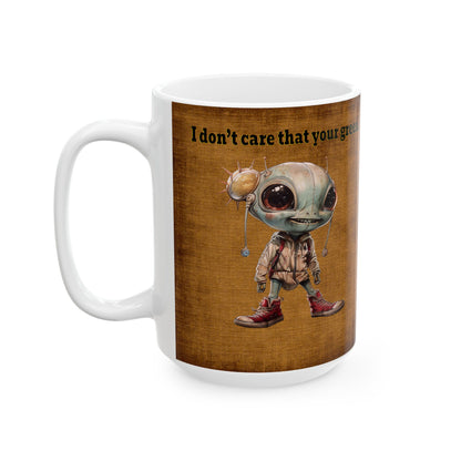 I don't care that your grey - White Mug (brown papyrus)