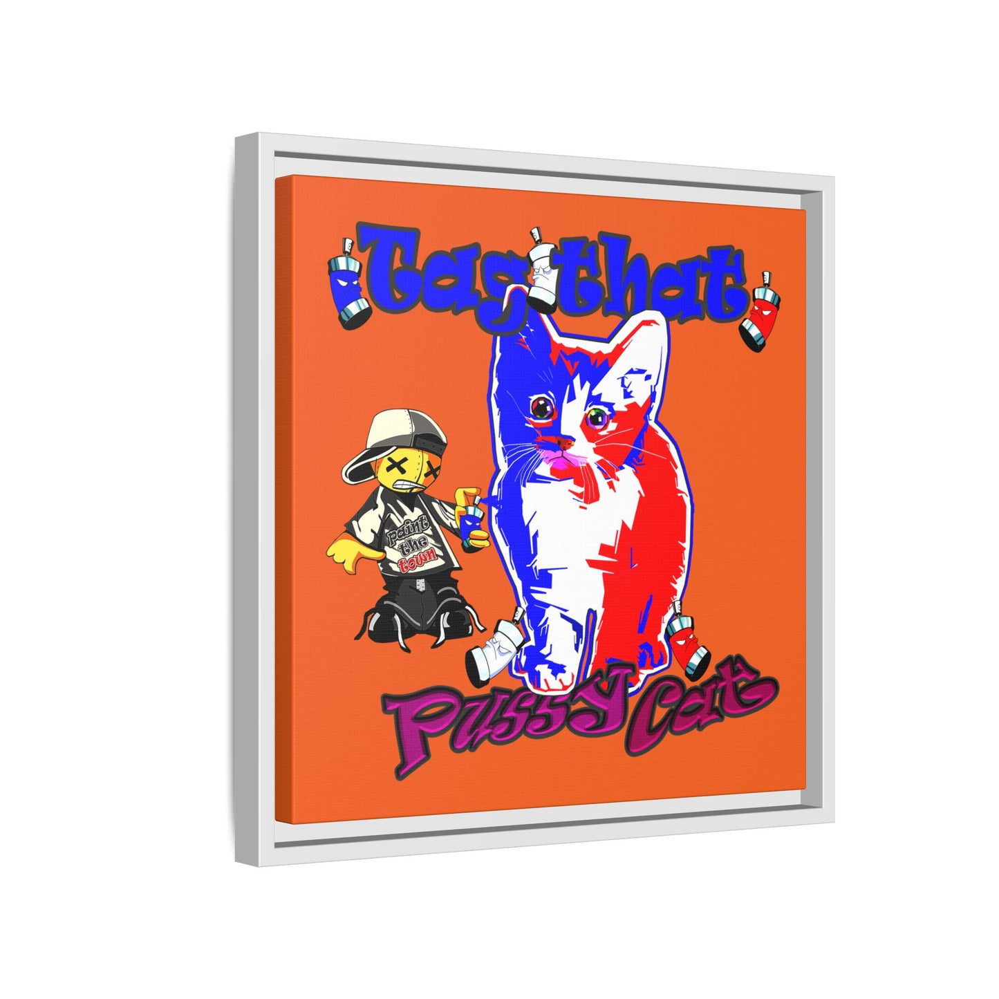 tag that - framed canvas art (orange)