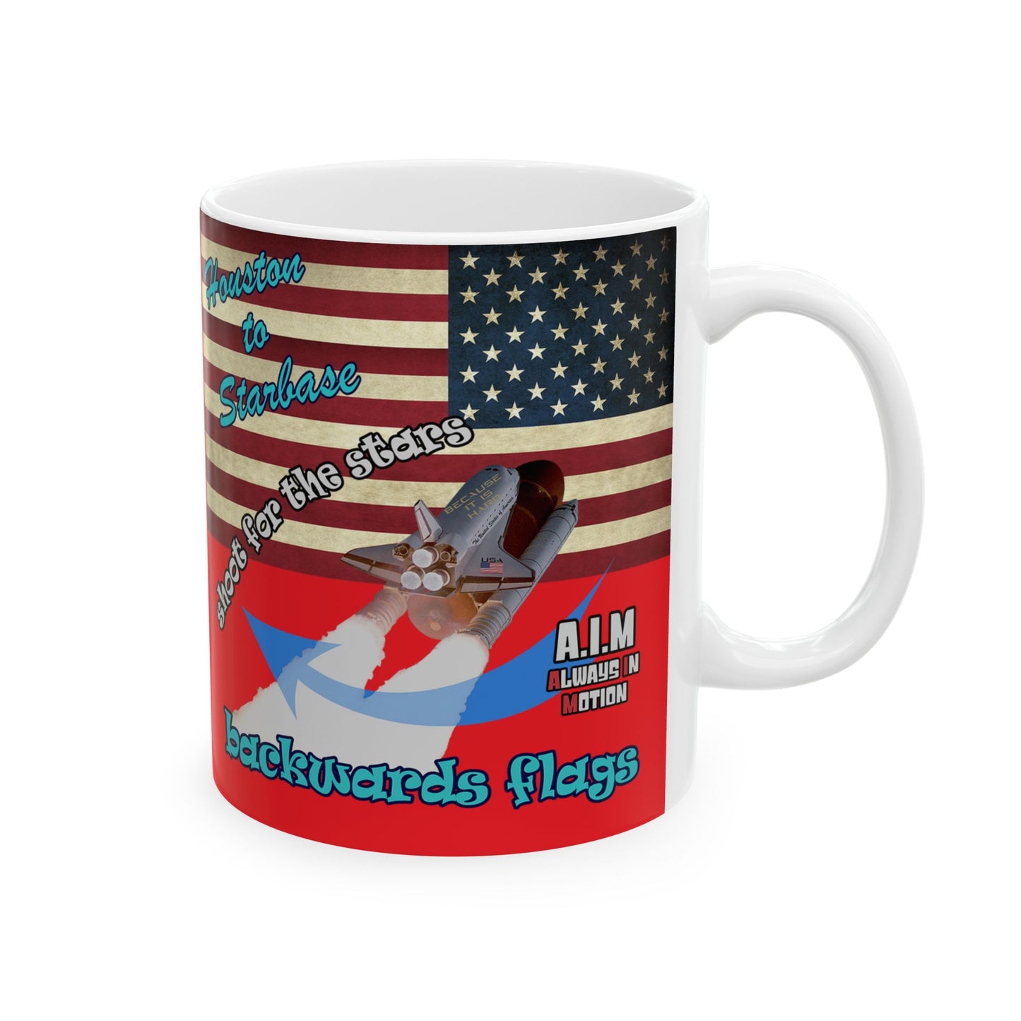 shoot for the stars - White Mug (red)