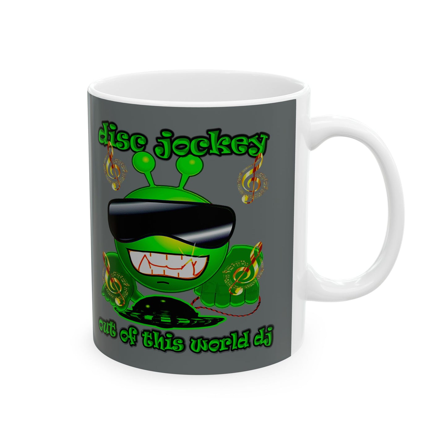 disc jockey - White Mug (dark grey)