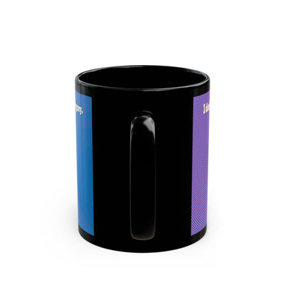 I don't care that your grey - Black Mug (light blue-purple wave)
