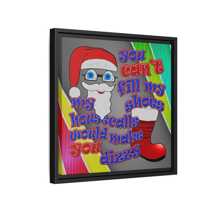 santa's shoes - framed canvas art (rainbow split)