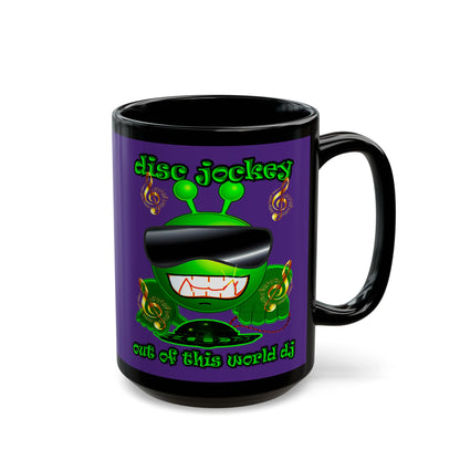 disc jockey - Black Mug (purple)