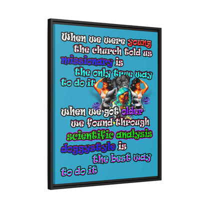 doggystyle - framed canvas art (turquoise)