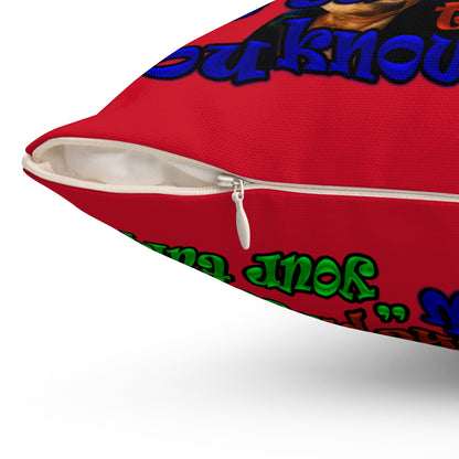 high noon - Spun Polyester Square Pillow - (dark red)