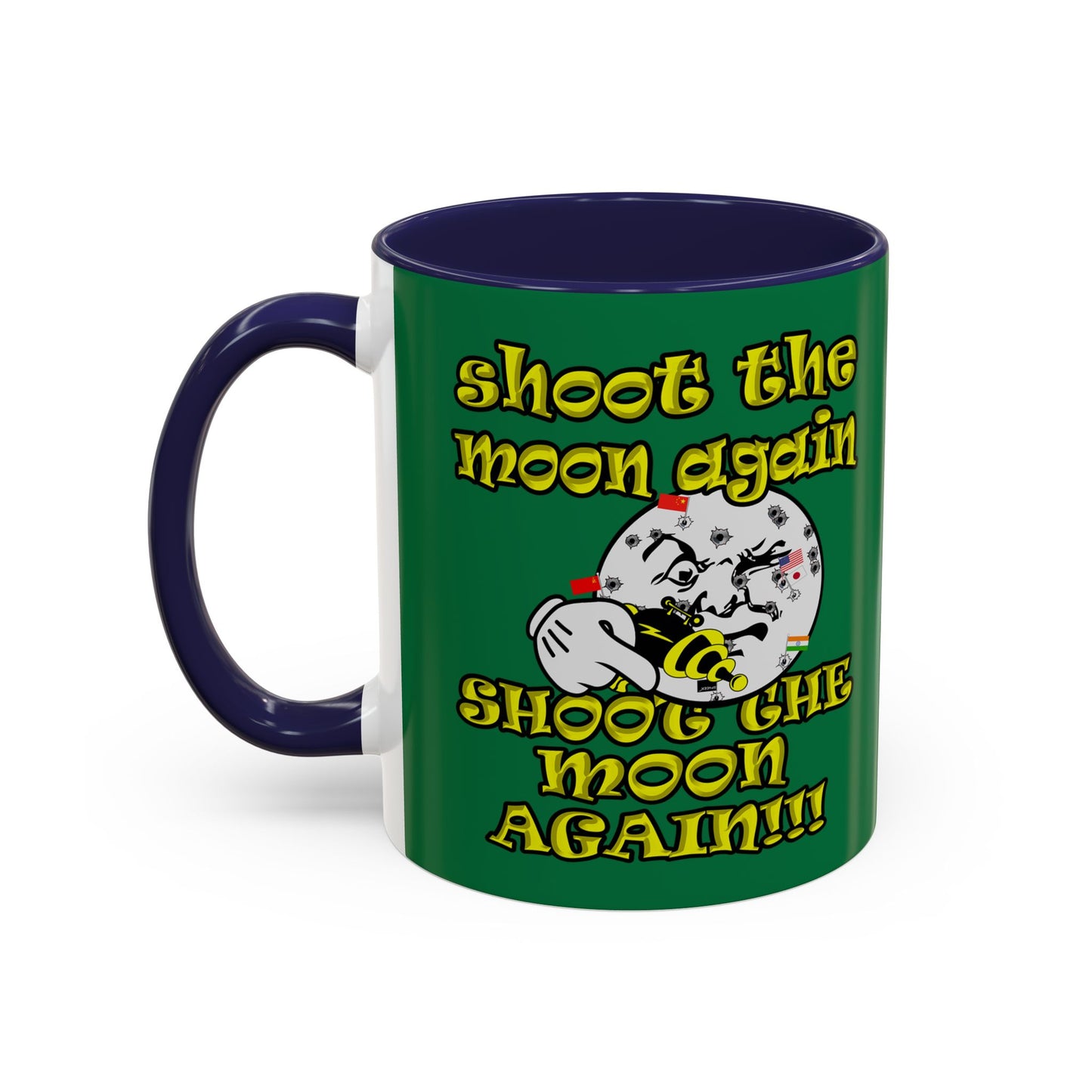 shoot the moon again - Accent Mug (dark green)