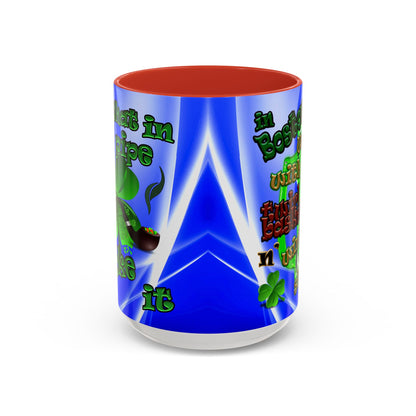 celtics logo - Accent Mug (blue-white wave)