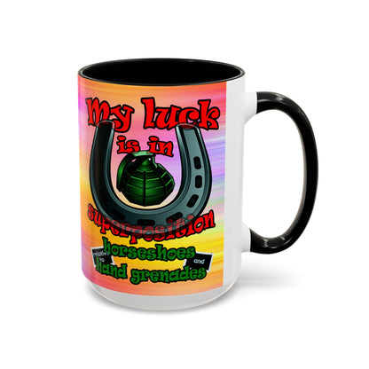 my luck - Accent Mug (color blur)