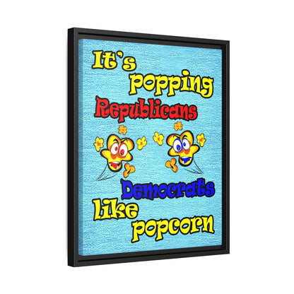 popping like popcorn - framed canvas art (faded dark blue)