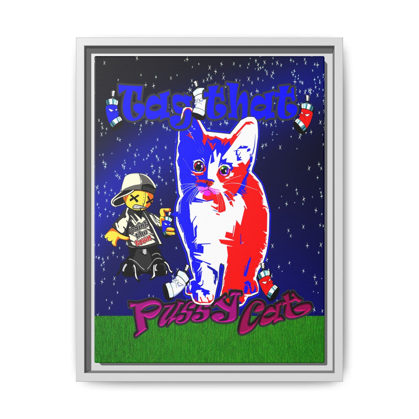 tag that - framed canvas art ('snoops' background)