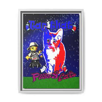tag that - framed canvas art ('snoops' background)