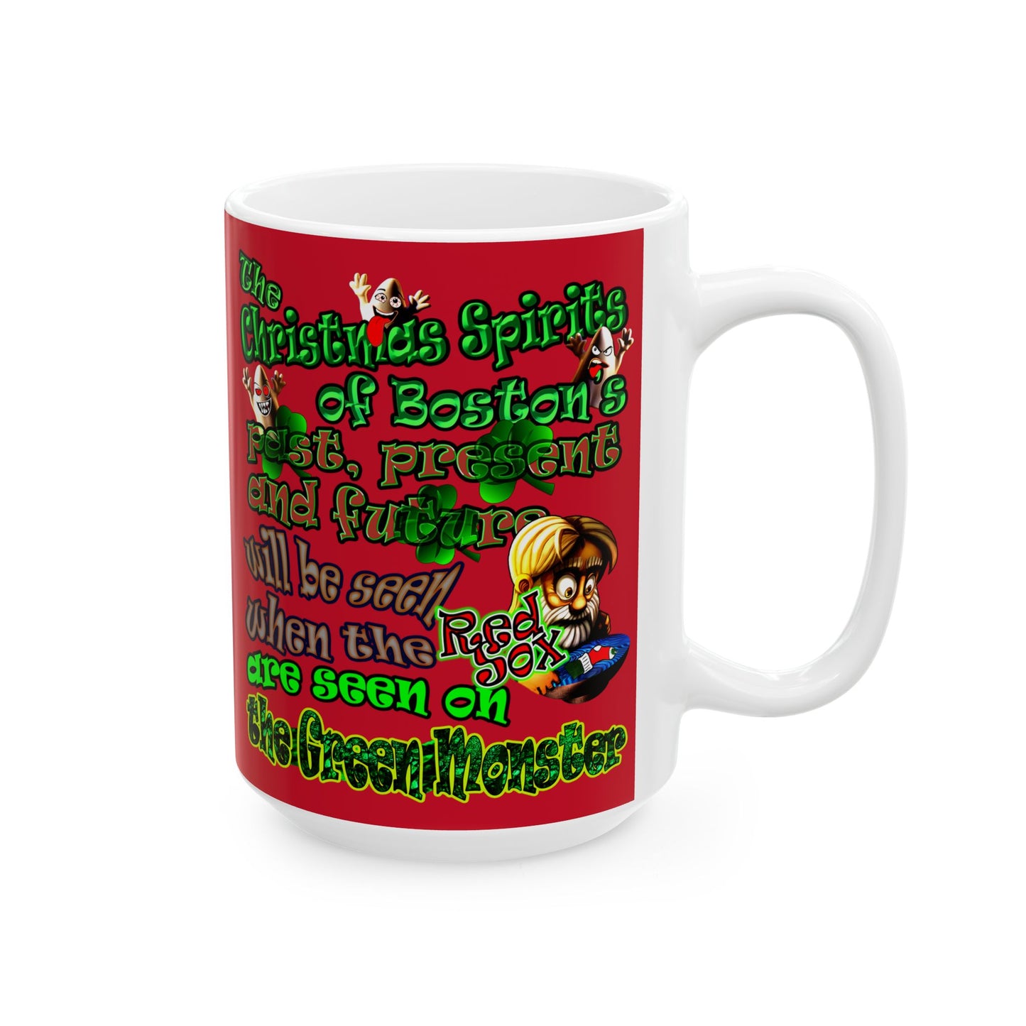 christmas spirits of boston - White Mug (dark red)
