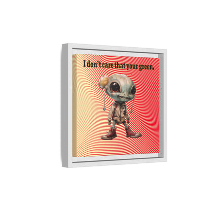 I don't care that your green - framed canvas art (yellow-orange wave)