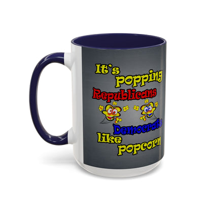 popping like popcorn - Accent Mug (grey-light grey)
