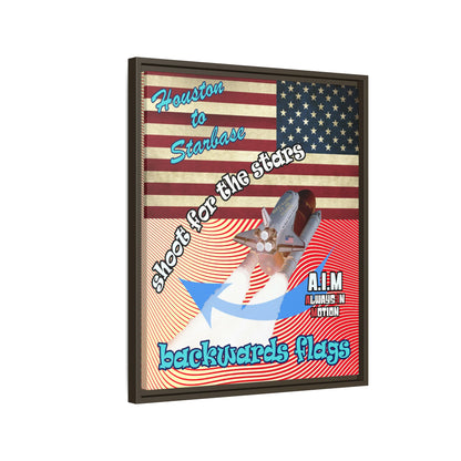 shoot for the stars - framed canvas art (yellow-orange wave)