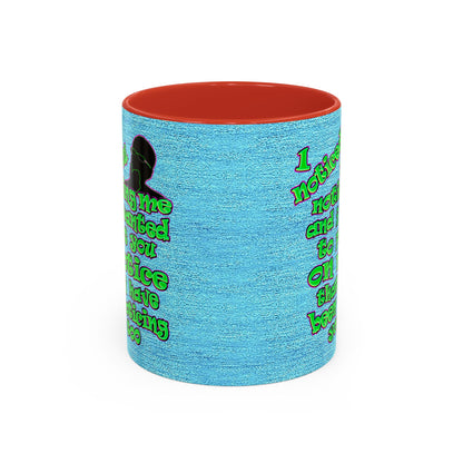 noticed you noticing - Accent Mug (faded dark blue)