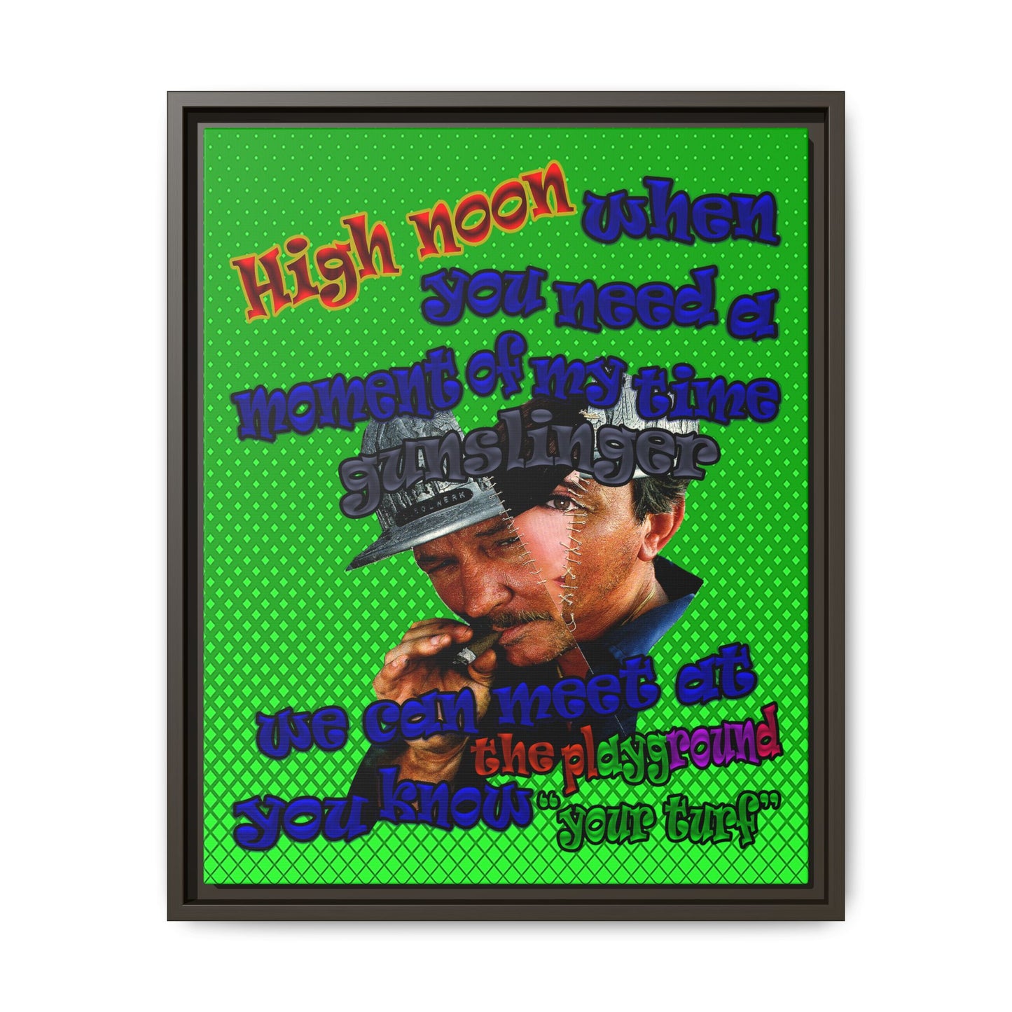 high noon - framed canvas art (logo green)