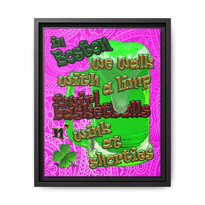 celtics logo - framed canvas art (pink swirl)