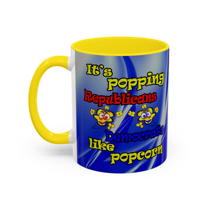 popping like popcorn - Accent Mug (blue-white wave)