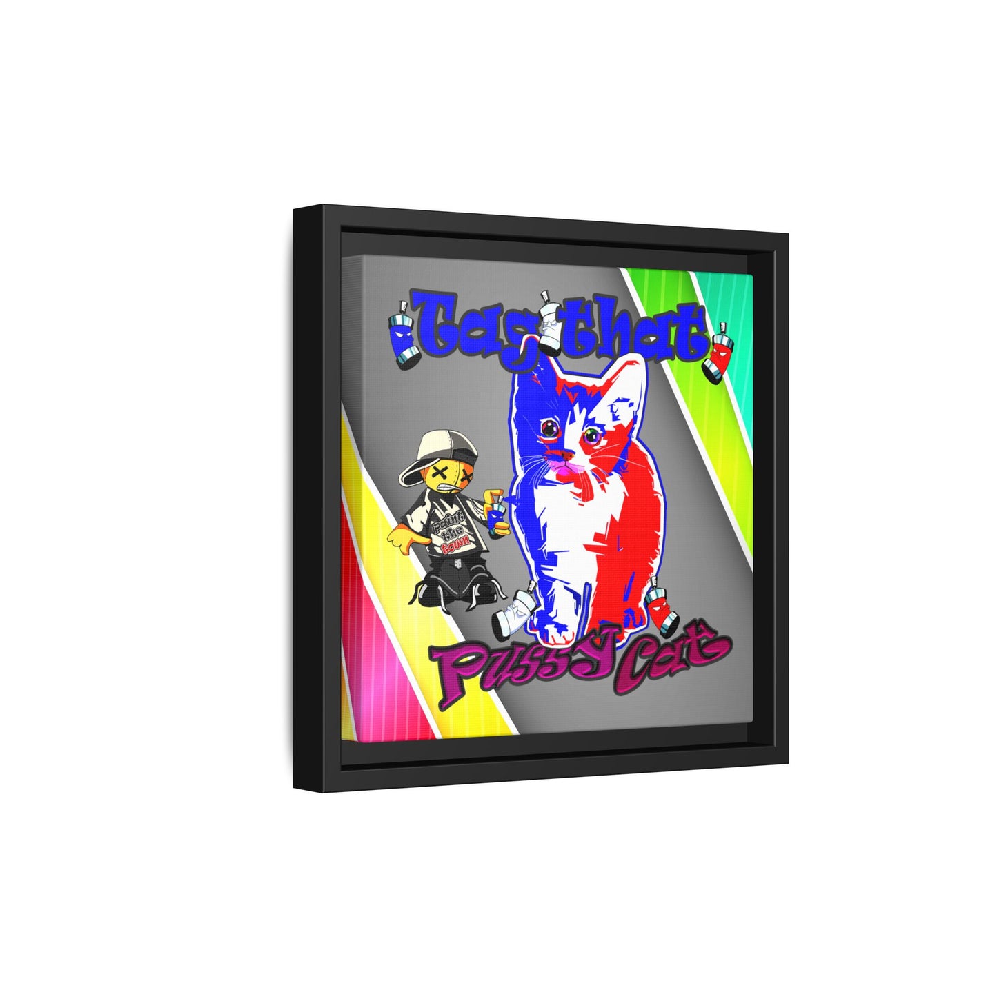 tag that - framed canvas art (rainbow split)