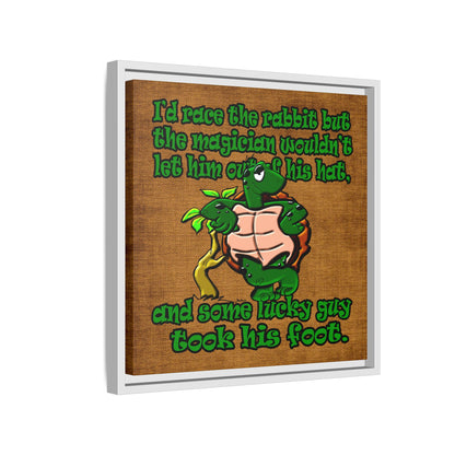 turtle race - framed canvas art (brown papyrus)