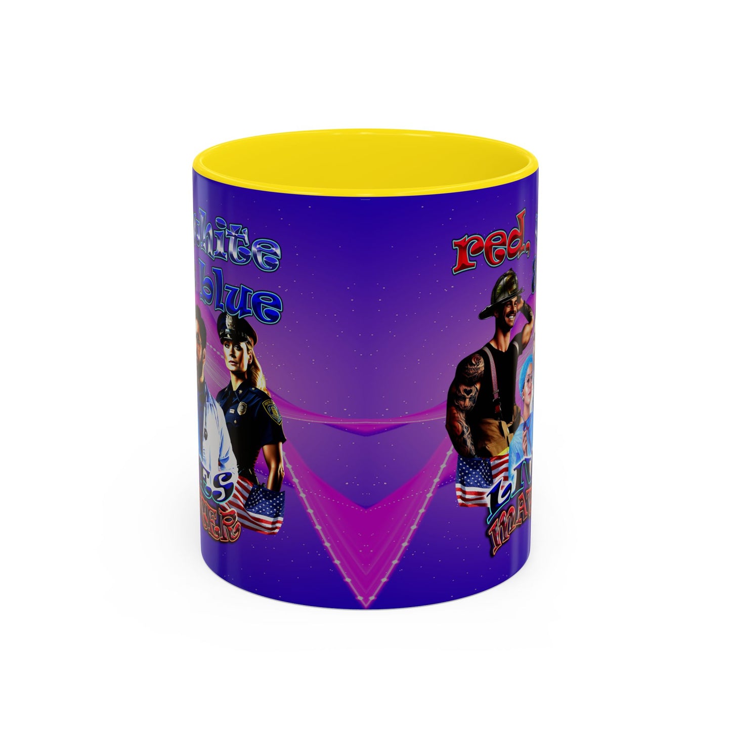 rw&b lives matter - Accent Mug (purple-pink wave)