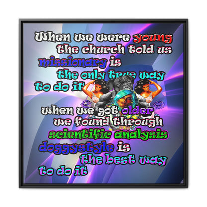 doggystyle - framed canvas art (grey-pink wave)