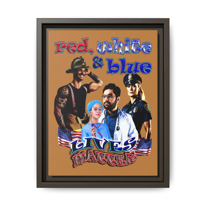 rw&b lives matter - framed canvas art (light brown)