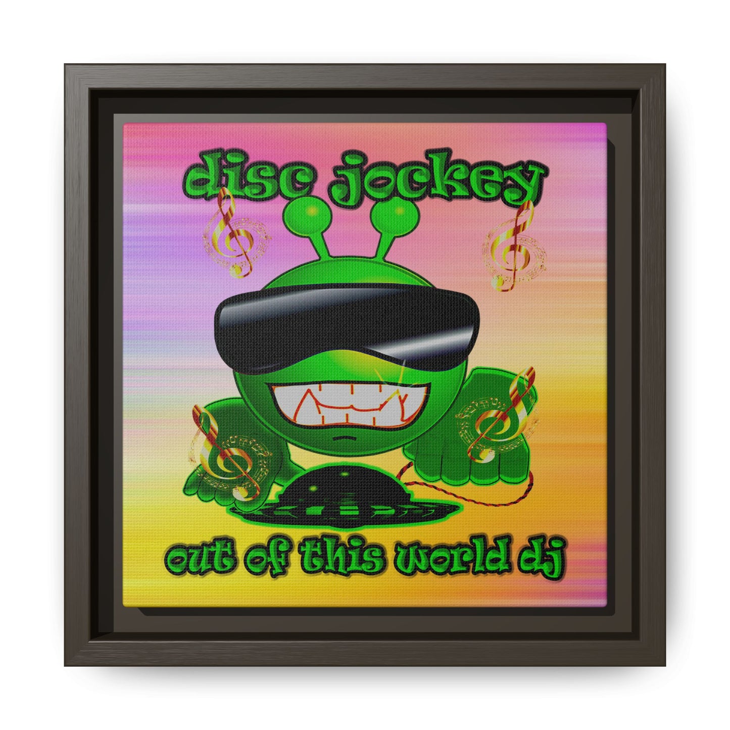 disc jockey - framed canvas art (color blur)