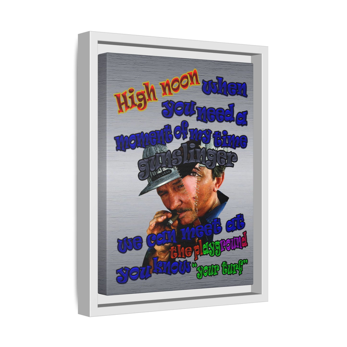 high noon - framed canvas art (brushed nickel)