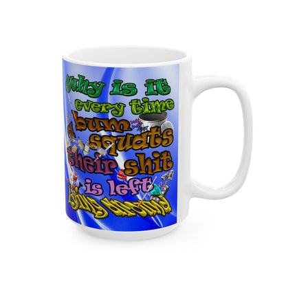 the bum's shit - White Mug (blue-white wave)
