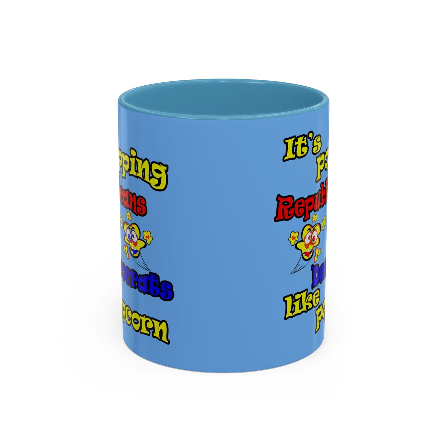 popping like popcorn - Accent Mug (light blue)