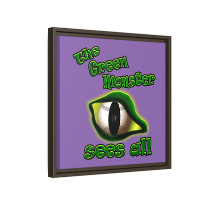 green monster - framed canvas art (light purple)