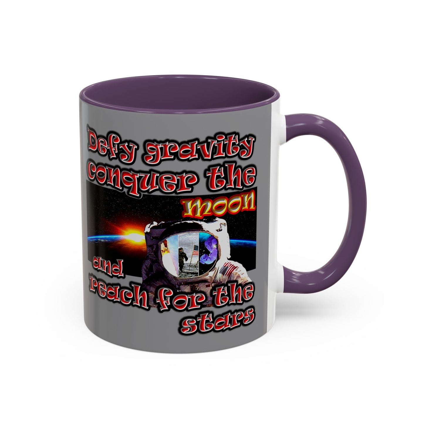 defy conquer reach - Accent Mug (grey)