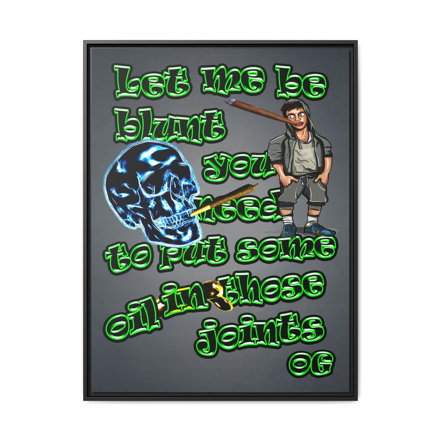 og - framed canvas art (grey-light grey)