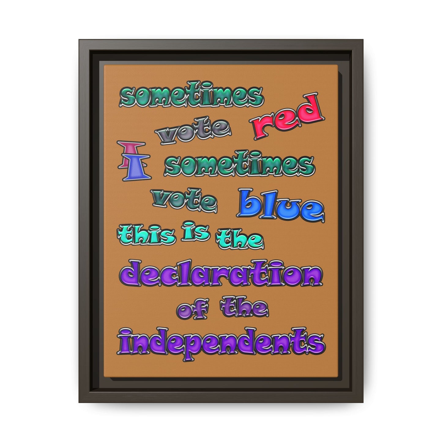 declaration of the independents - framed canvas art (light brown)