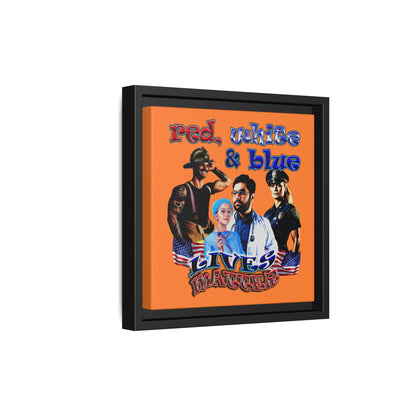 rw&b lives matter - framed canvas art (crusta)