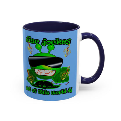 disc jockey - Accent Mug (light blue)