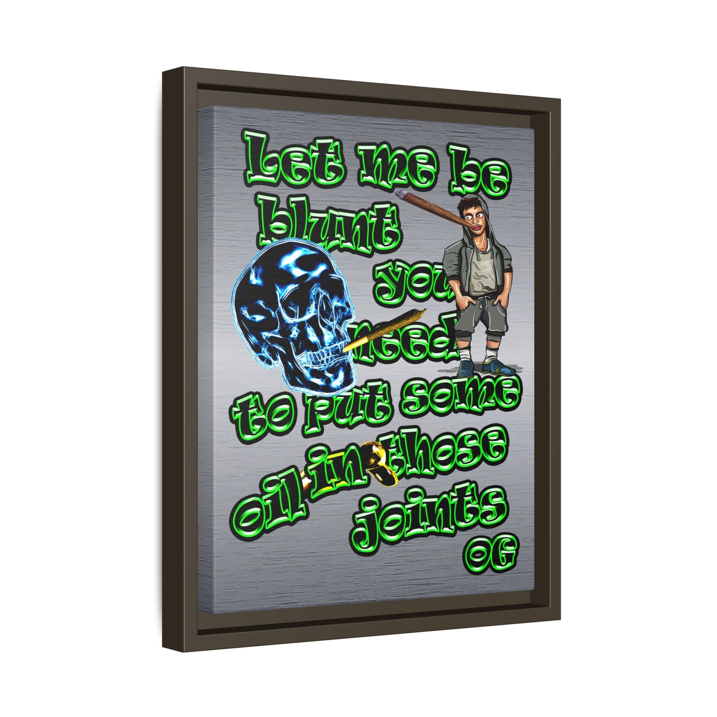 og - framed canvas art (brushed nickel)