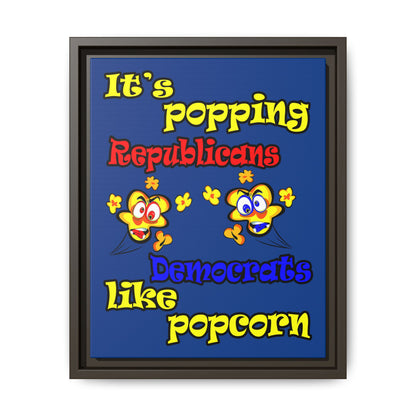 popping like popcorn - framed canvas art (dark blue)
