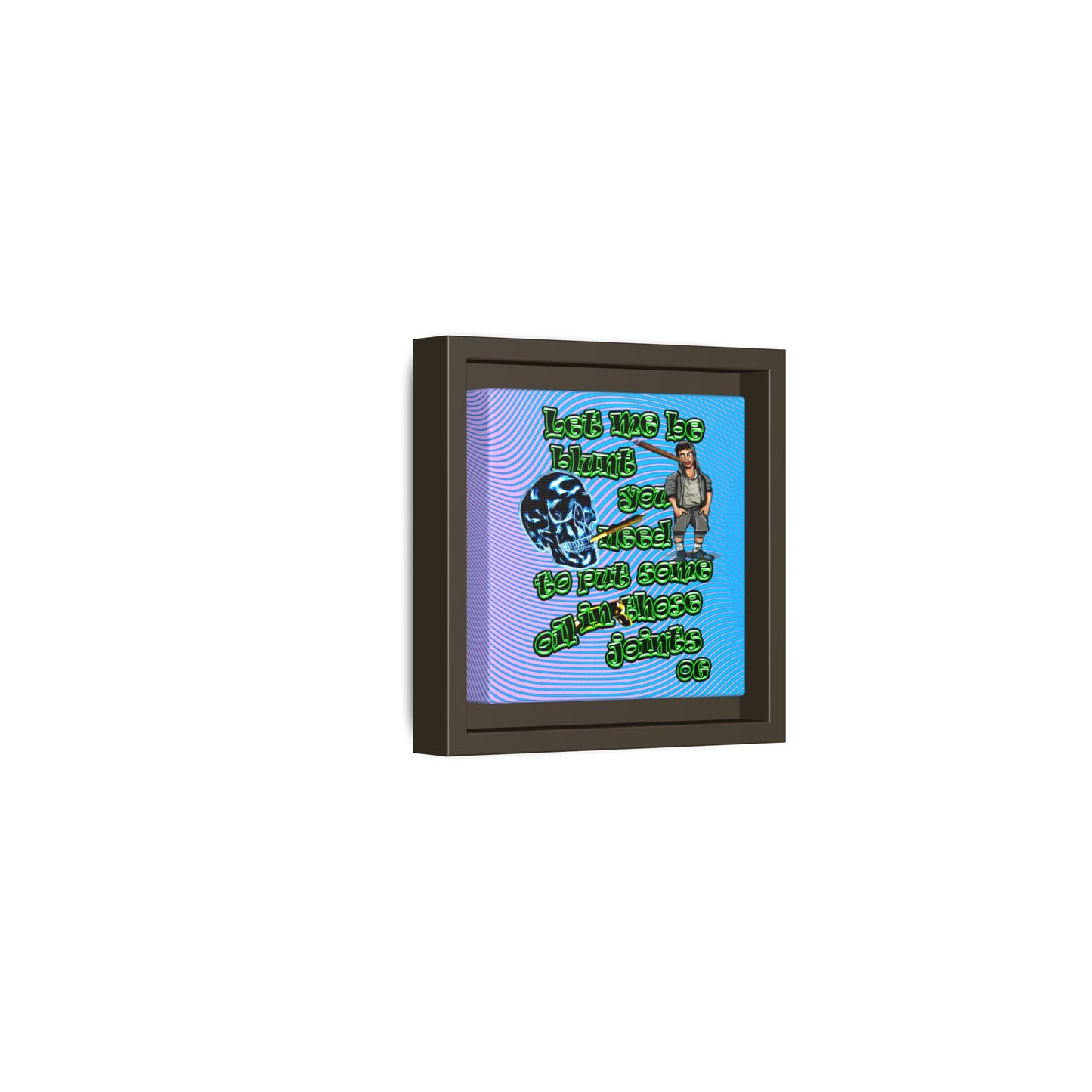 og - framed canvas art (light blue-purple wave)