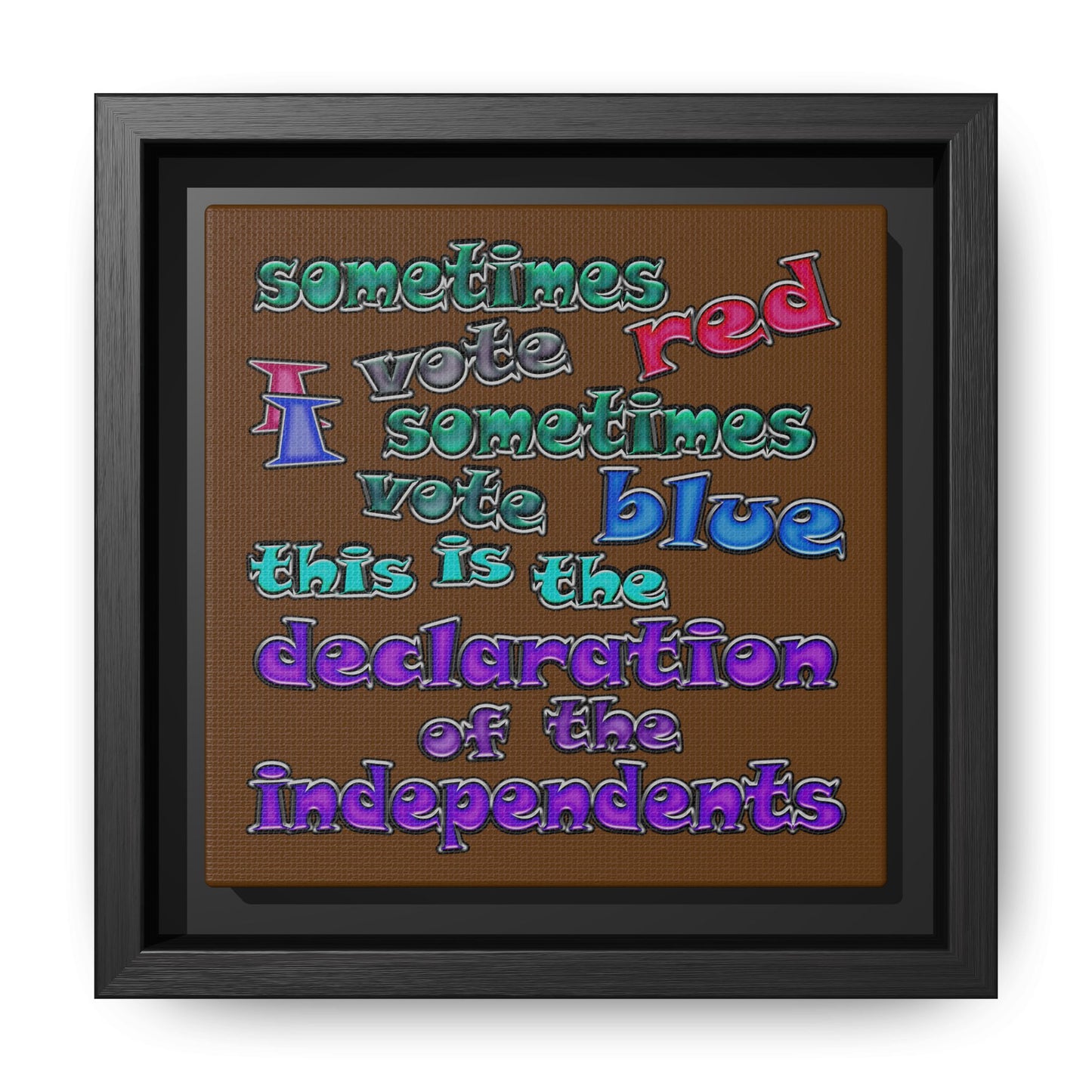 declaration of the independents - framed canvas art (brown)