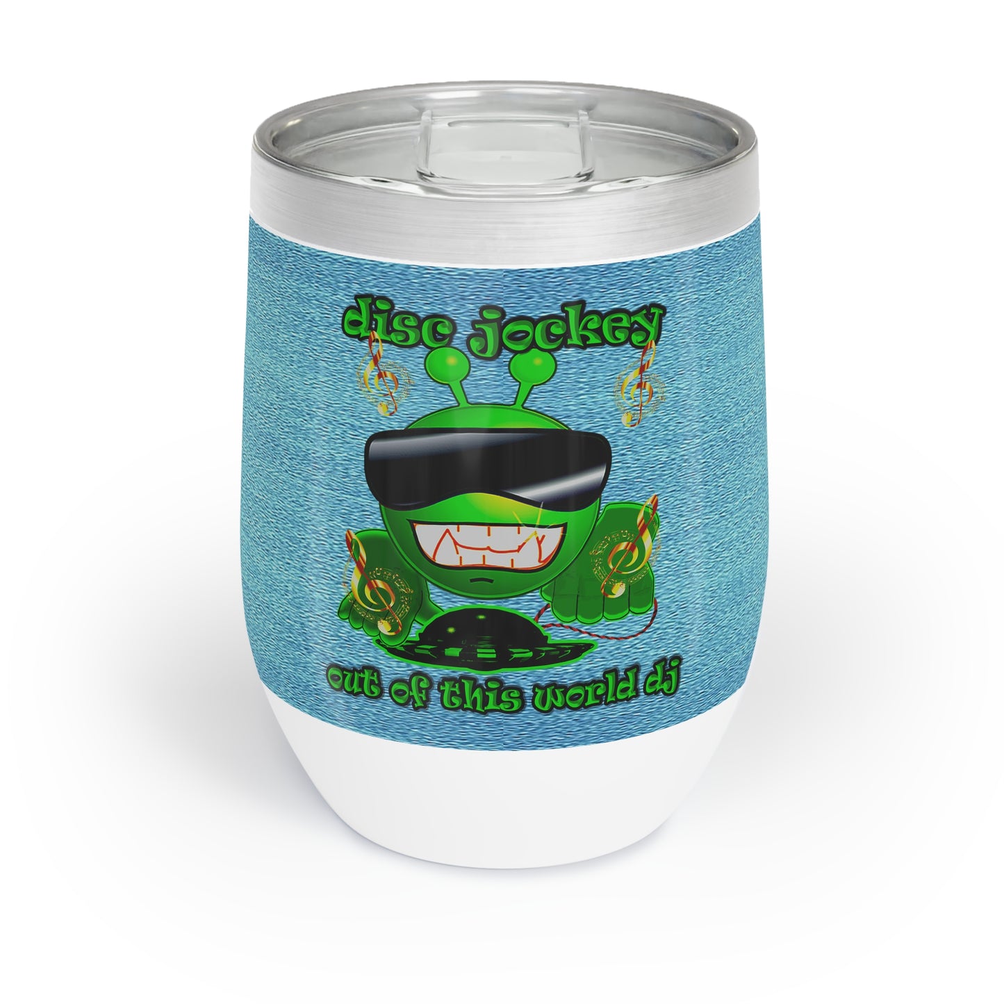 disc jockey - Chill Wine Tumbler (faded blue)