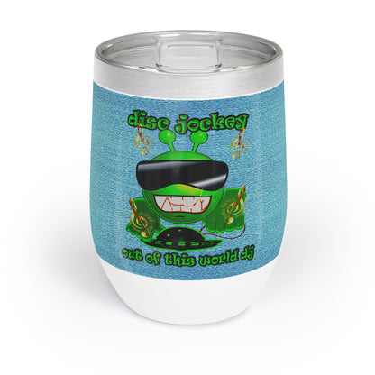 disc jockey - Chill Wine Tumbler (faded blue)