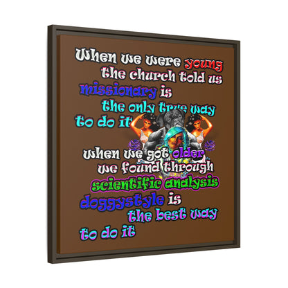 doggystyle - framed canvas art (brown)