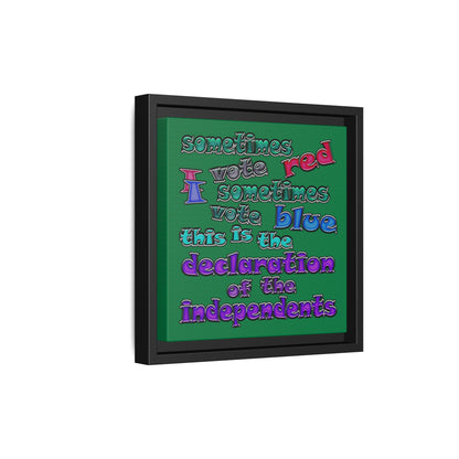 declaration of the independents - framed canvas art (dark green)