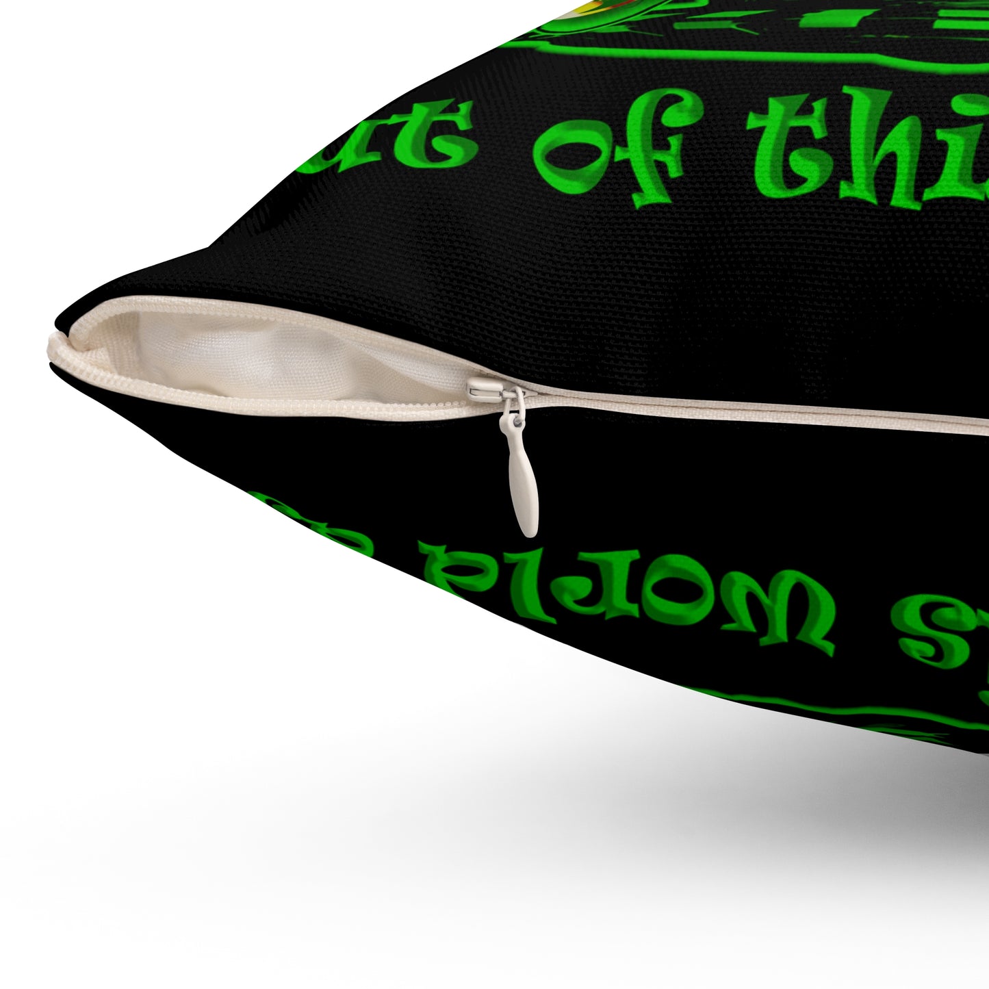 disc jockey - Spun Polyester Square Pillow - (black)