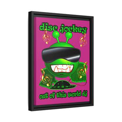 disc jockey - framed canvas art (pink)