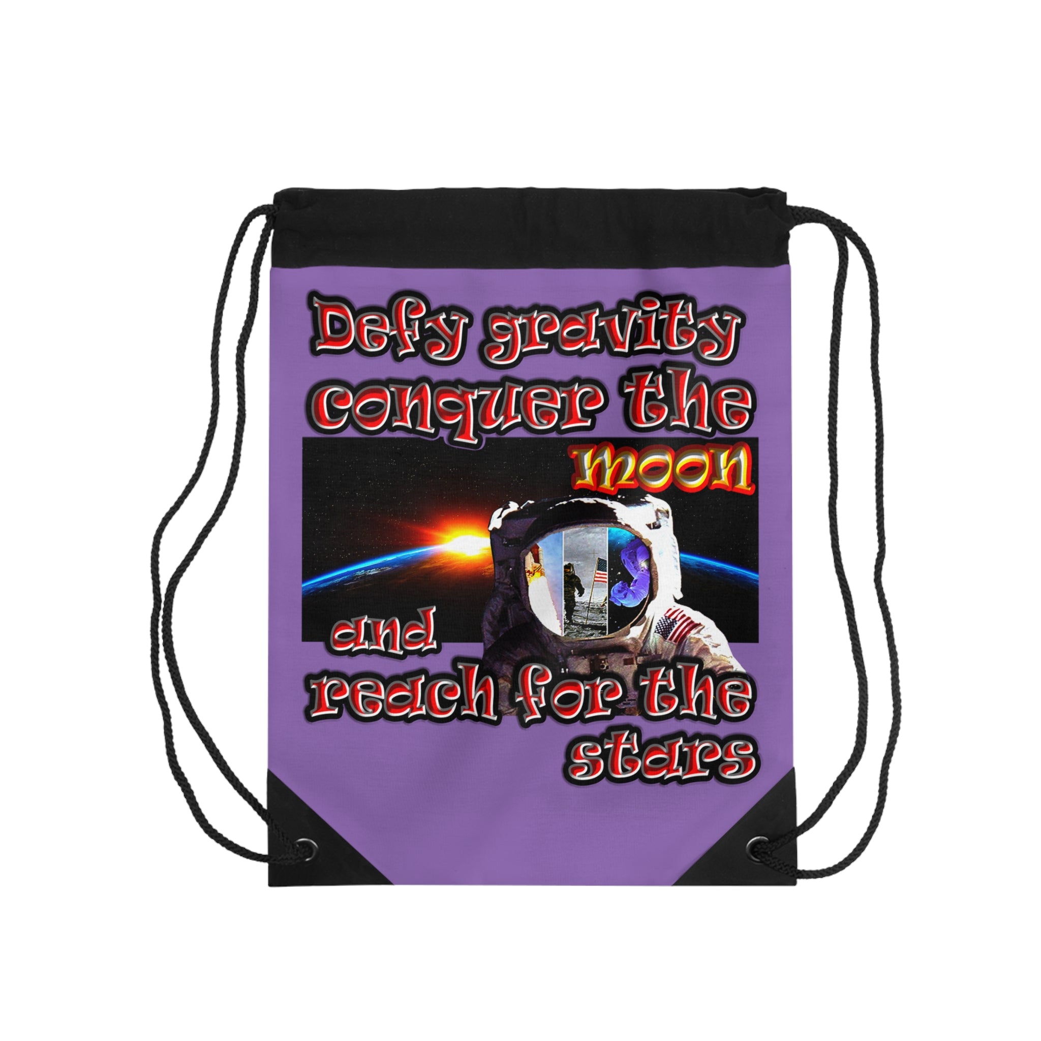 defy conquer reach - Drawstring Bag (light purple)