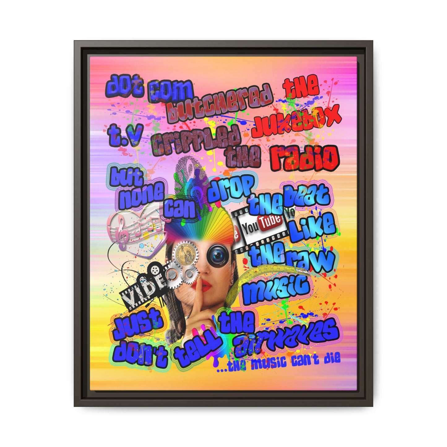 drop the beat - framed canvas art (color blur)